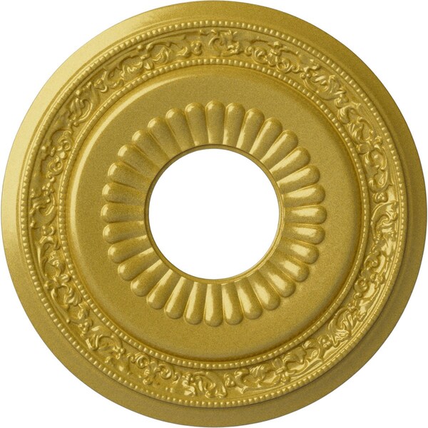 Ekena Millwork Lauren Ceiling Medallion (Fits Canopies up to 6 1/4"), 20 5/8"OD x 6 1/4"ID x 1 3/8"P, Rich Gold CM20LNRGS - main